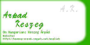 arpad keszeg business card