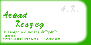 arpad keszeg business card